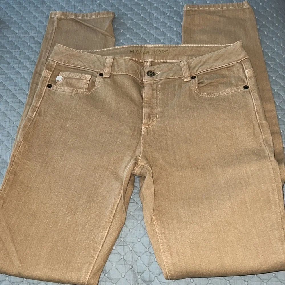 Michael Kors mustard skinny‎ jeans Sz 4 5 pocket stretch